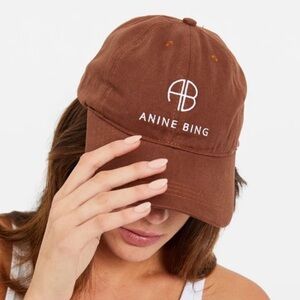 Anine Bing Brown Logo Baseball Cap